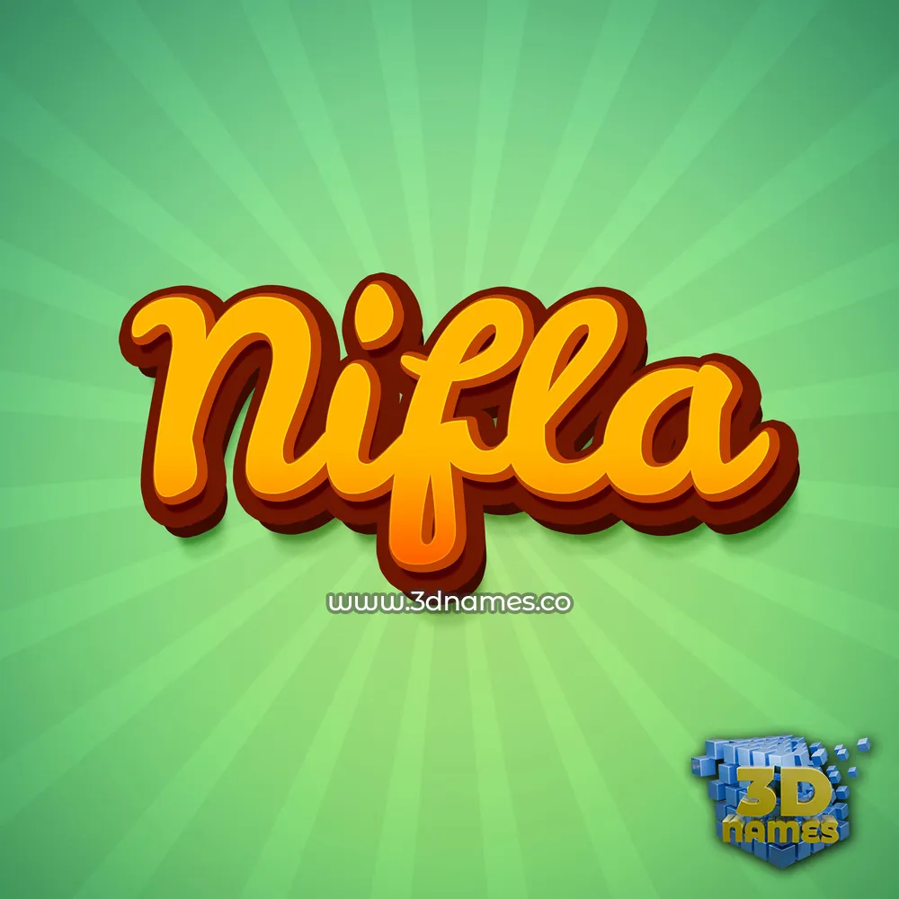 nifla in Green Rays style - 3D name wallpaper