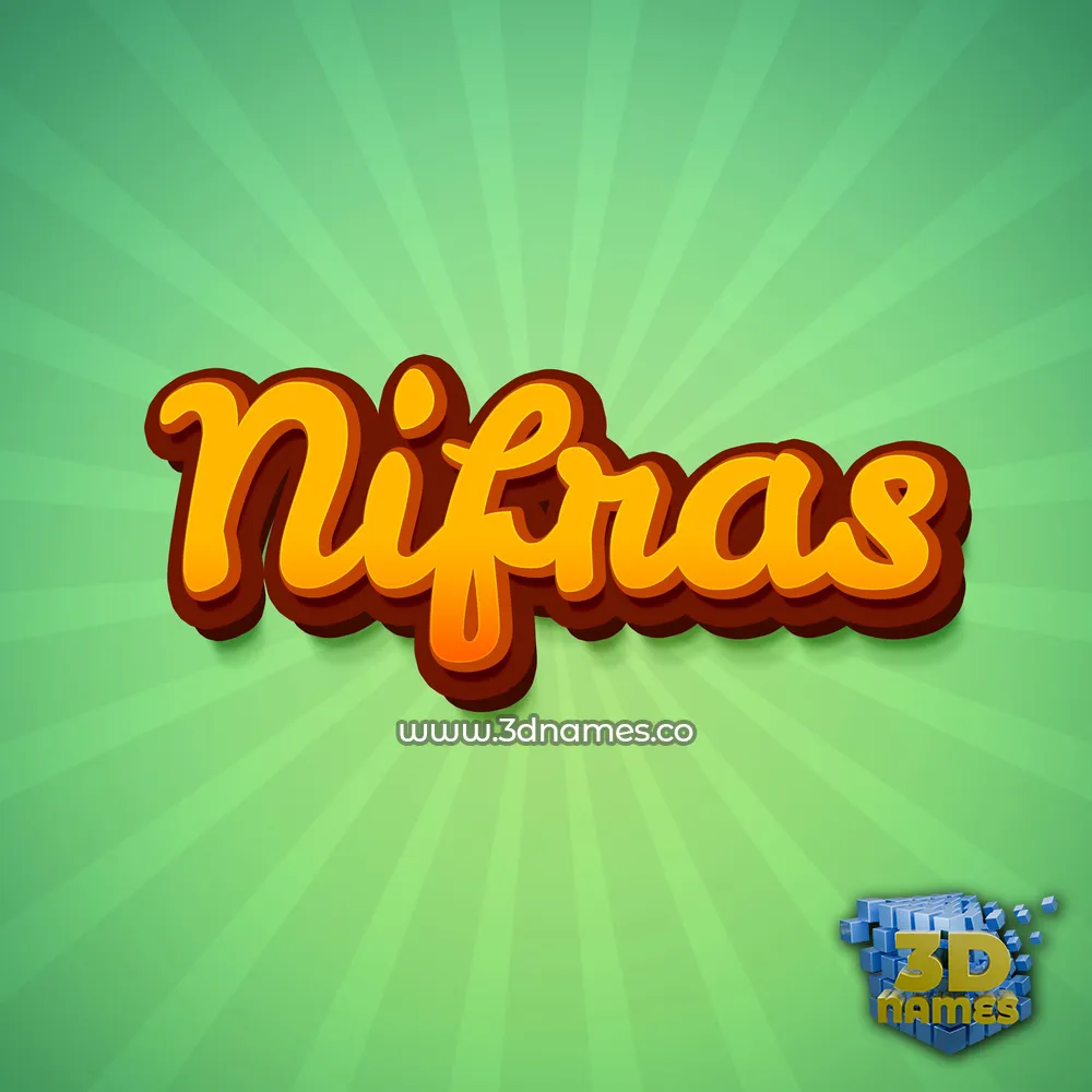 nifras in Green Rays style - 3D name wallpaper