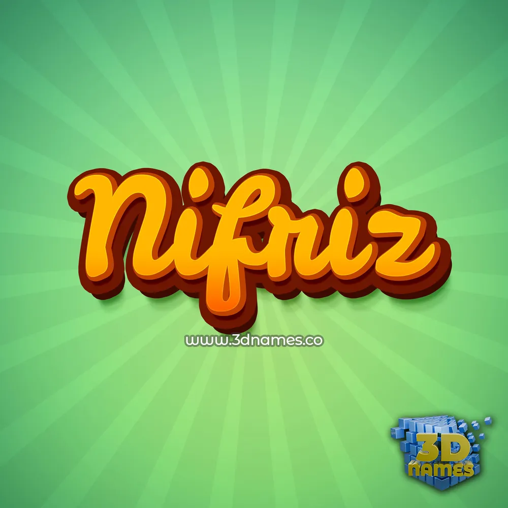 nifriz in Green Rays style - 3D name wallpaper