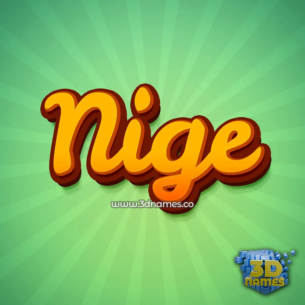 nige in Green Rays style - 3D name wallpaper