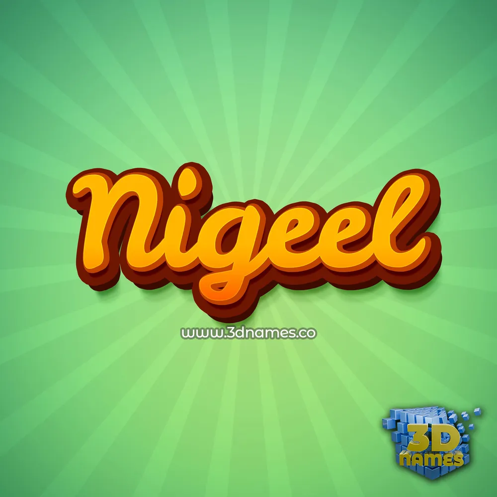 nigeel in Green Rays style - 3D name wallpaper