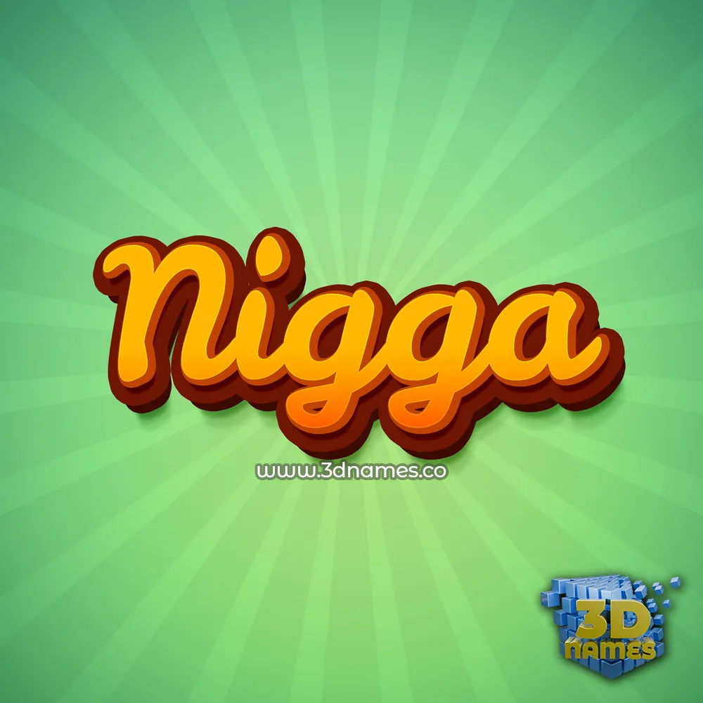 nigga in Green Rays style - 3D name wallpaper