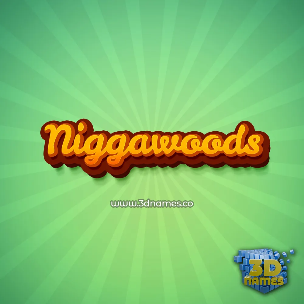 niggawoods in Green Rays style - 3D name wallpaper