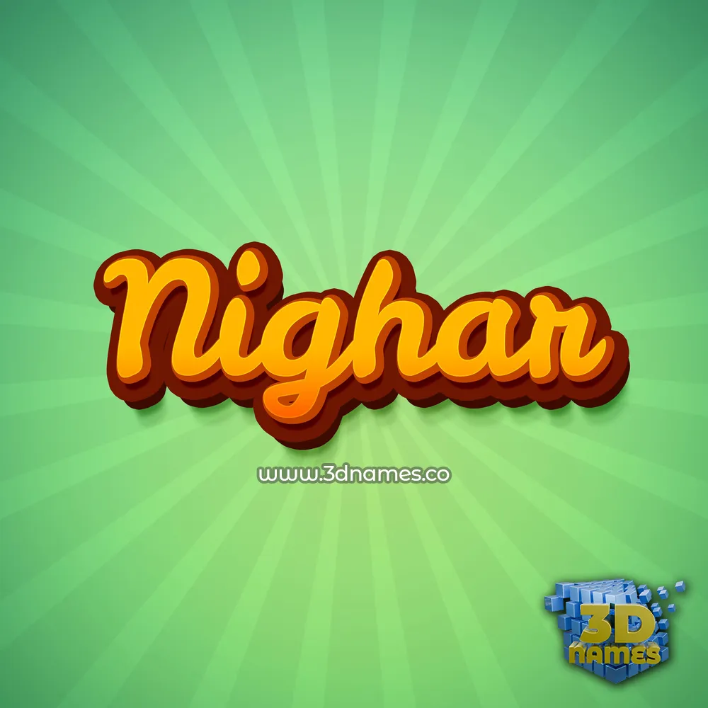 nighar in Green Rays style - 3D name wallpaper