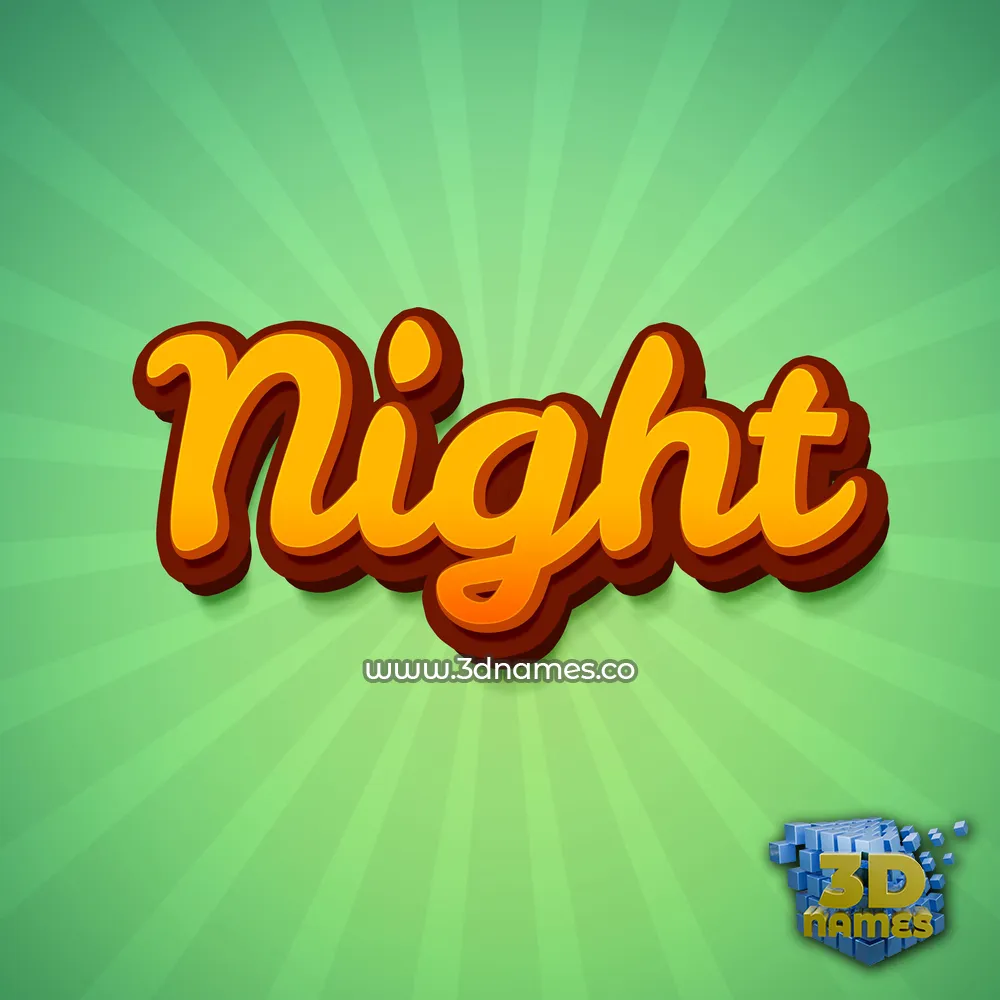 night in Green Rays style - 3D name wallpaper