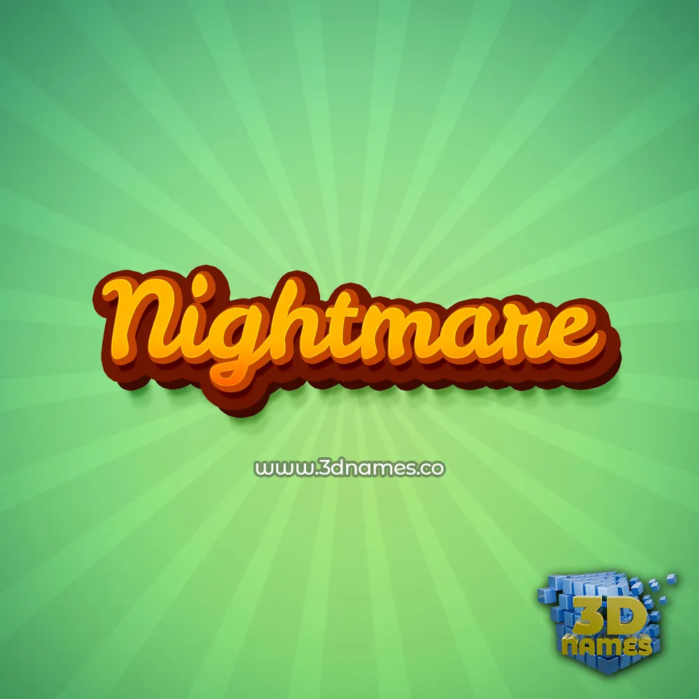 nightmare in Green Rays style - 3D name wallpaper
