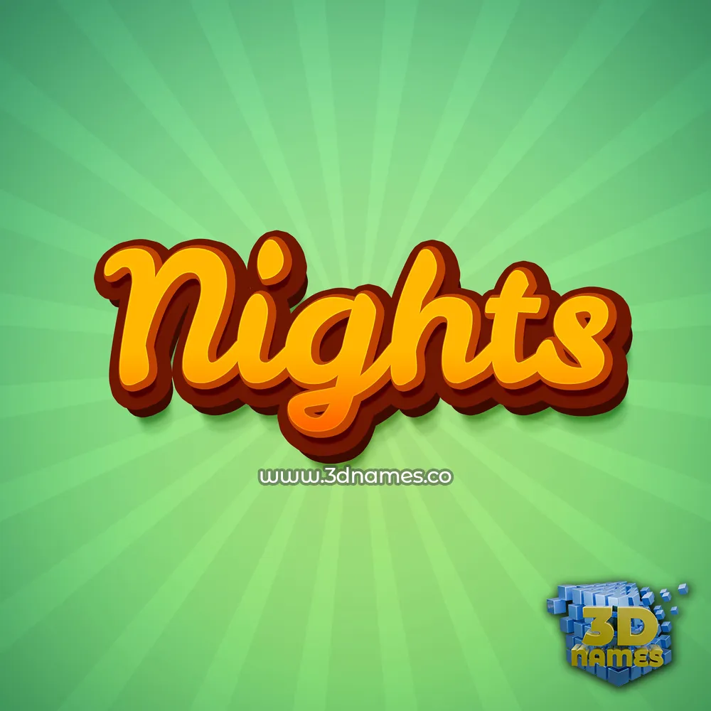 nights in Green Rays style - 3D name wallpaper