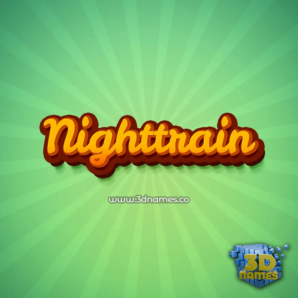 nighttrain in Green Rays style - 3D name wallpaper