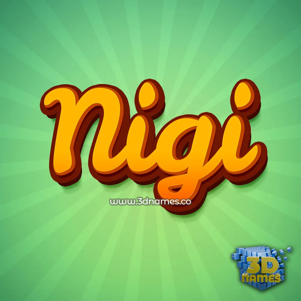 nigi in Green Rays style - 3D name wallpaper