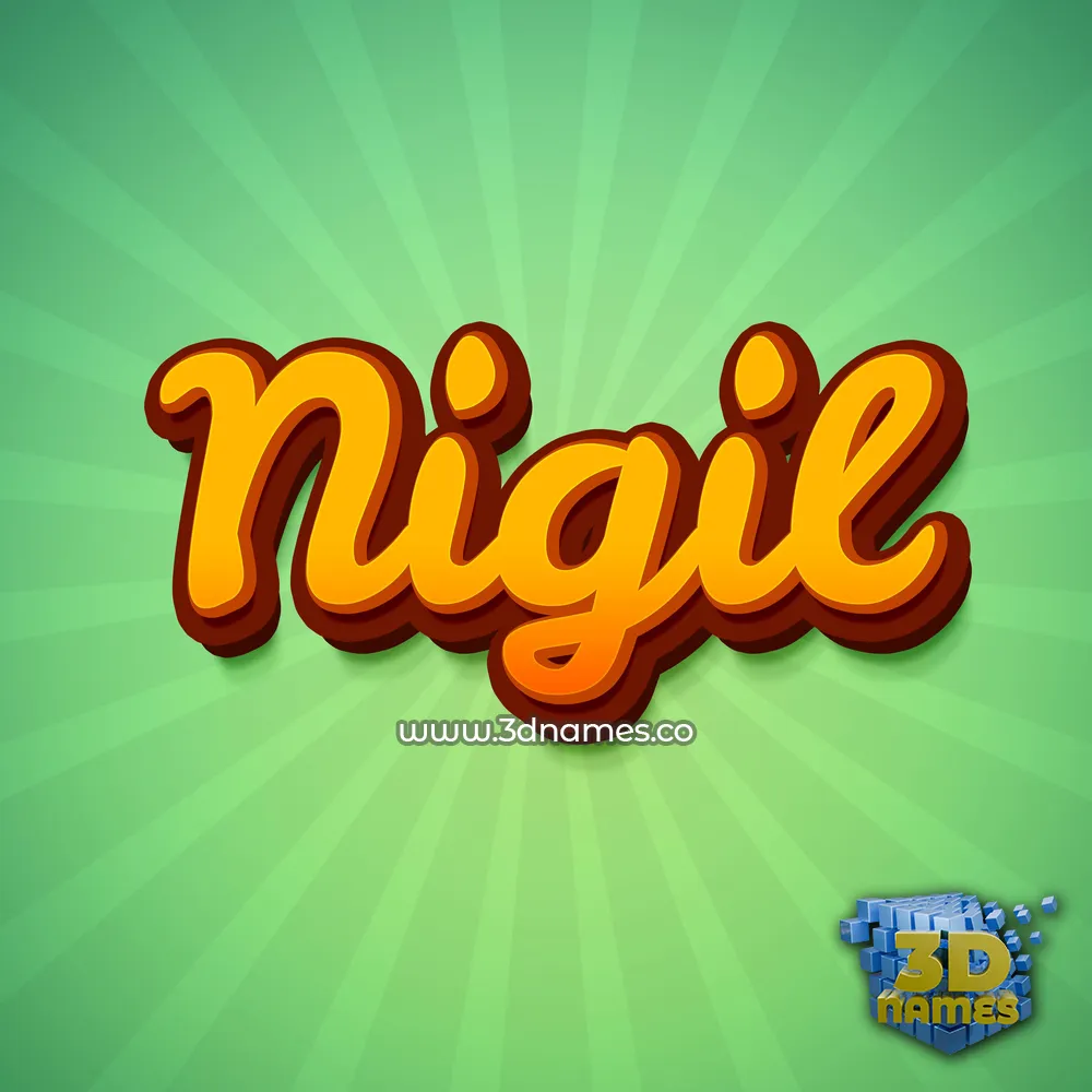 nigil in Green Rays style - 3D name wallpaper