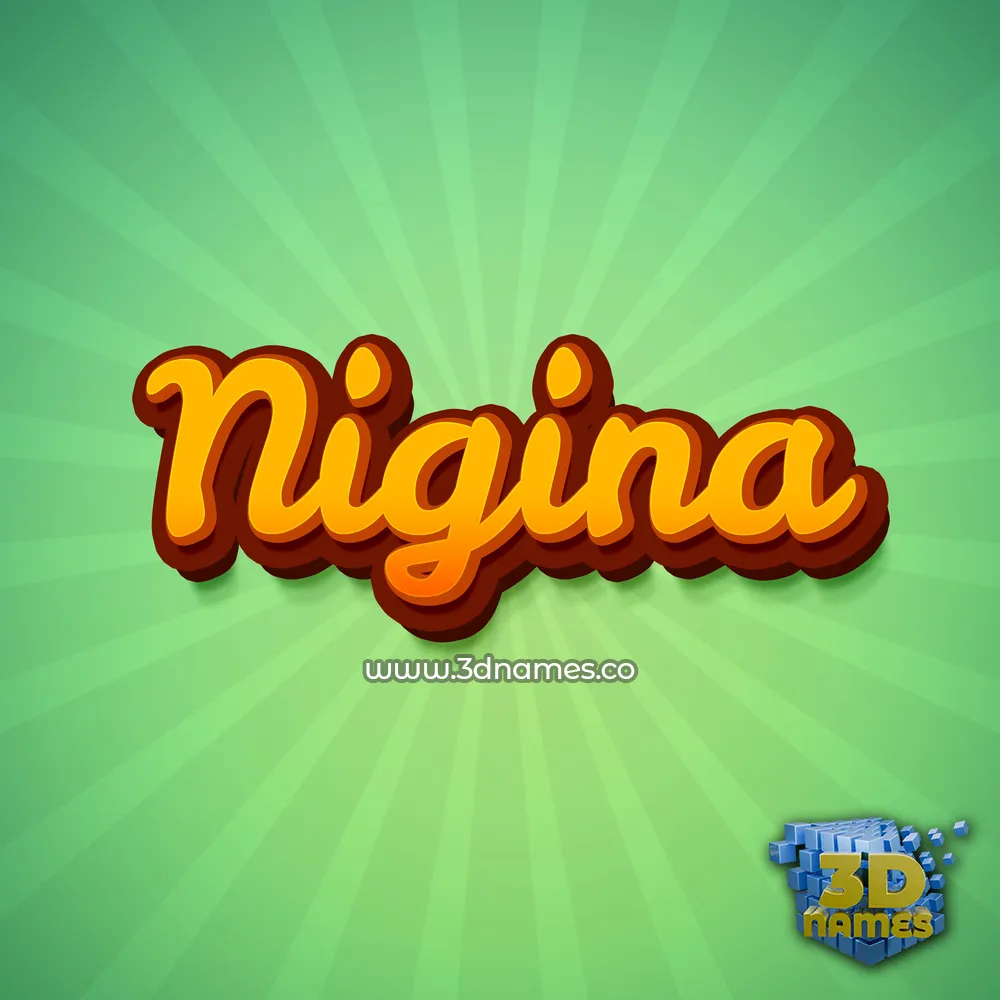 nigina in Green Rays style - 3D name wallpaper