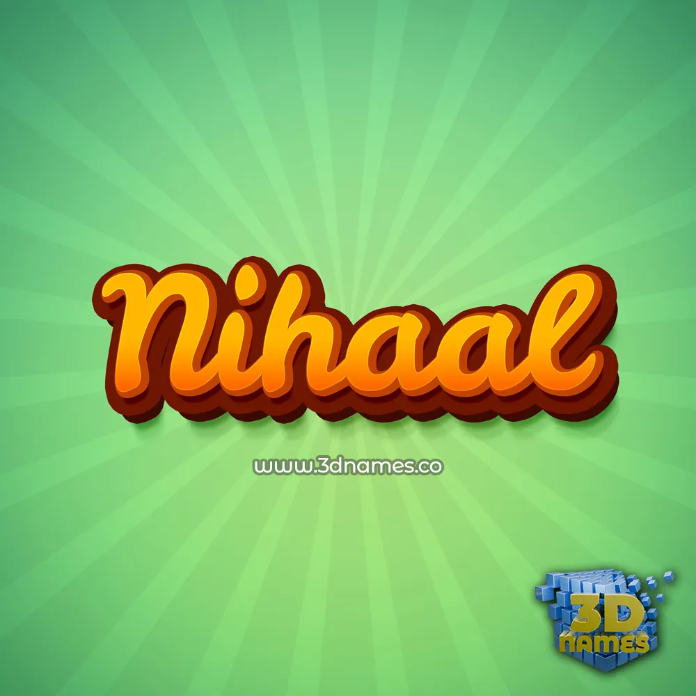 nihaal in Green Rays style - 3D name wallpaper