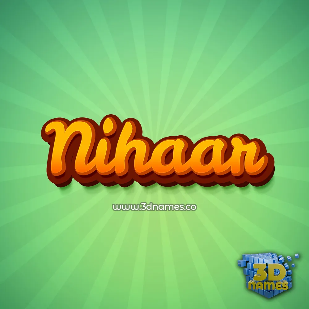 nihaar in Green Rays style - 3D name wallpaper