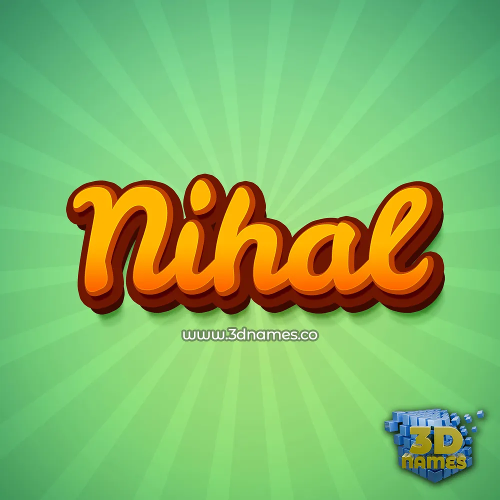 nihal in Green Rays style - 3D name wallpaper