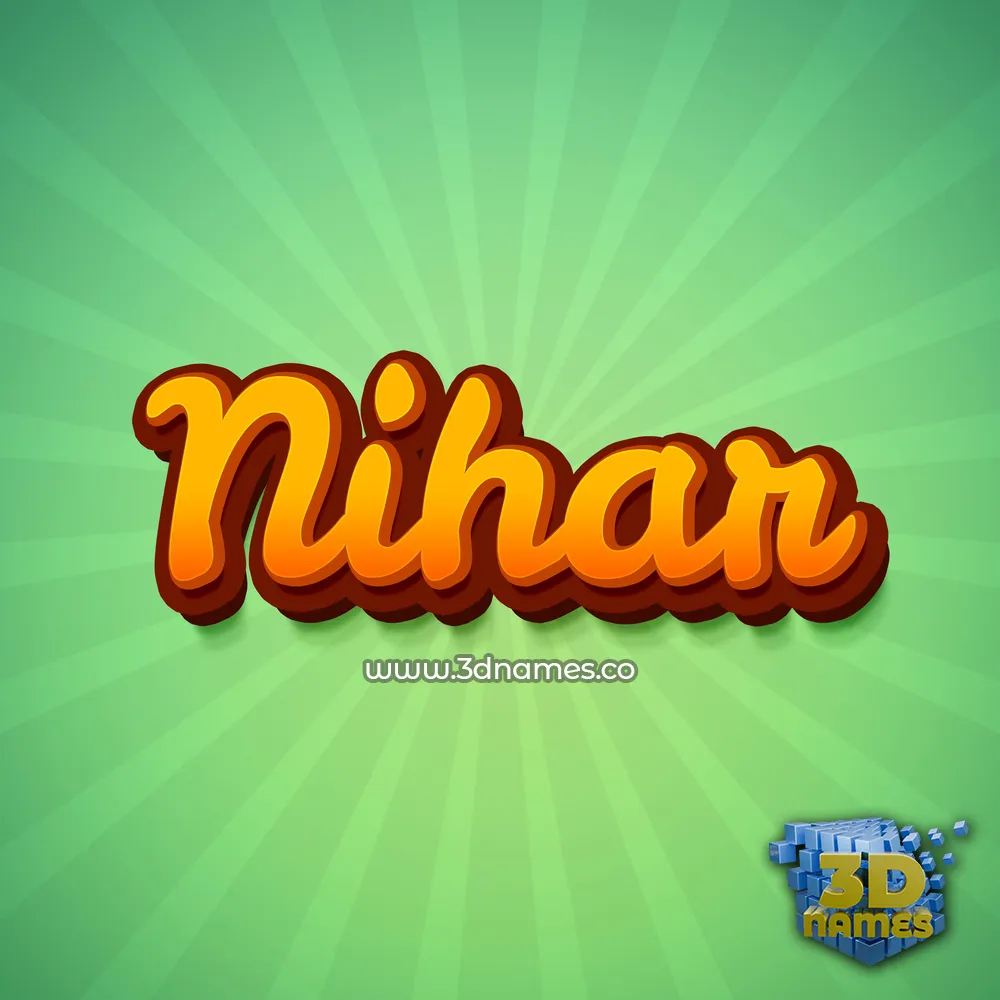 nihar in Green Rays style - 3D name wallpaper