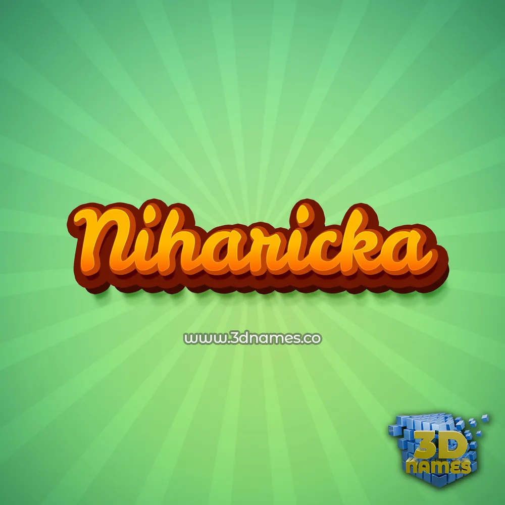 niharicka in Green Rays style - 3D name wallpaper