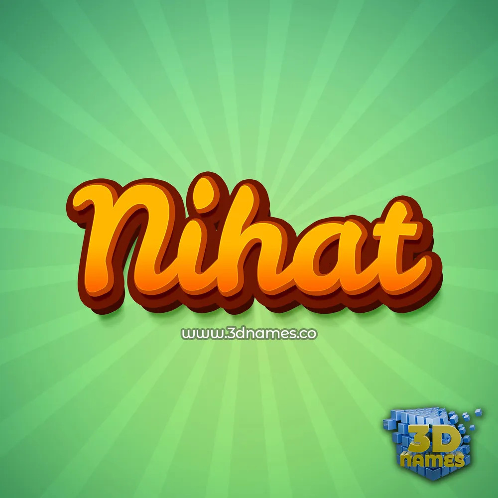 nihat in Green Rays style - 3D name wallpaper
