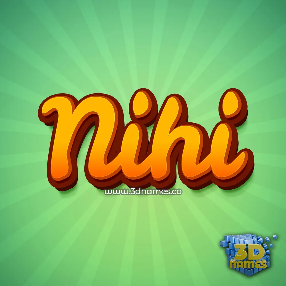 nihi in Green Rays style - 3D name wallpaper