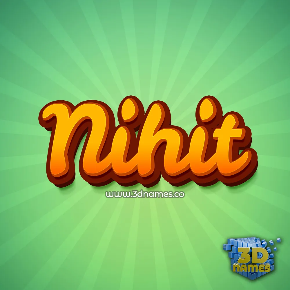 nihit in Green Rays style - 3D name wallpaper