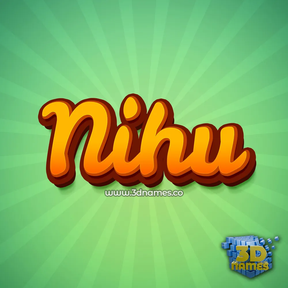 nihu in Green Rays style - 3D name wallpaper