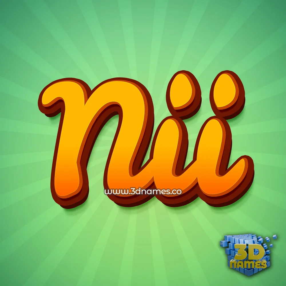 nii in Green Rays style - 3D name wallpaper