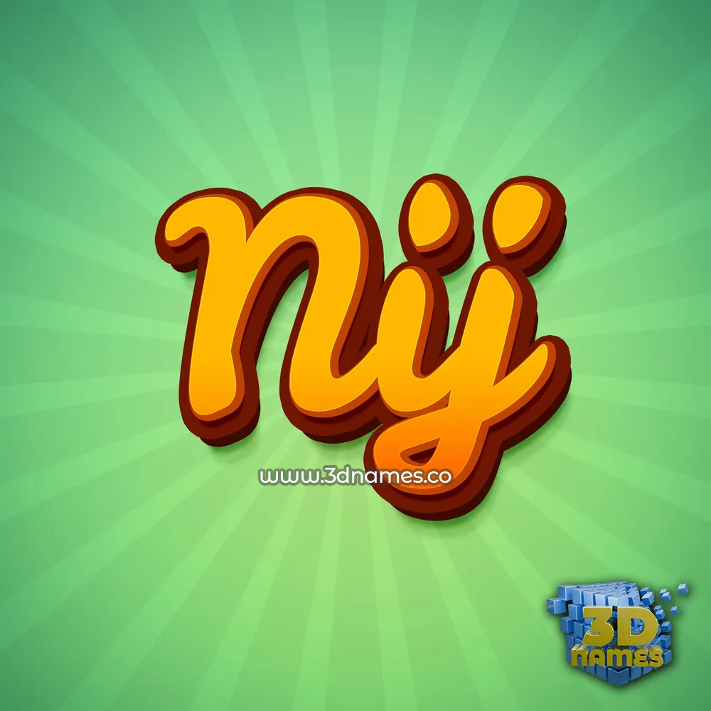 nij in Green Rays style - 3D name wallpaper