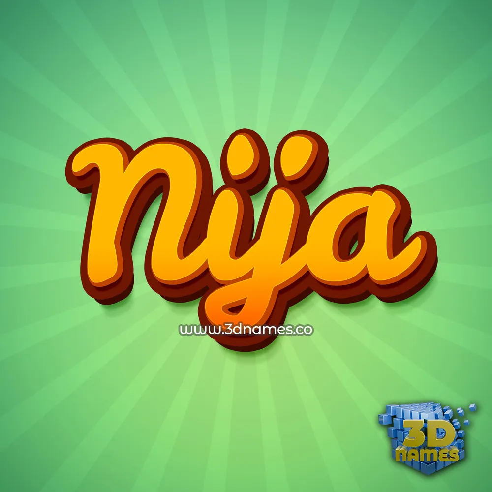 nija in Green Rays style - 3D name wallpaper