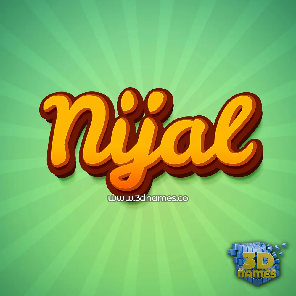 nijal in Green Rays style - 3D name wallpaper