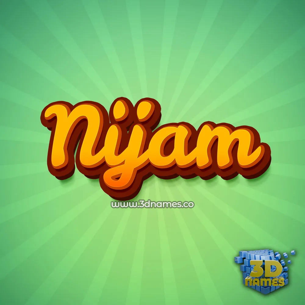 nijam in Green Rays style - 3D name wallpaper