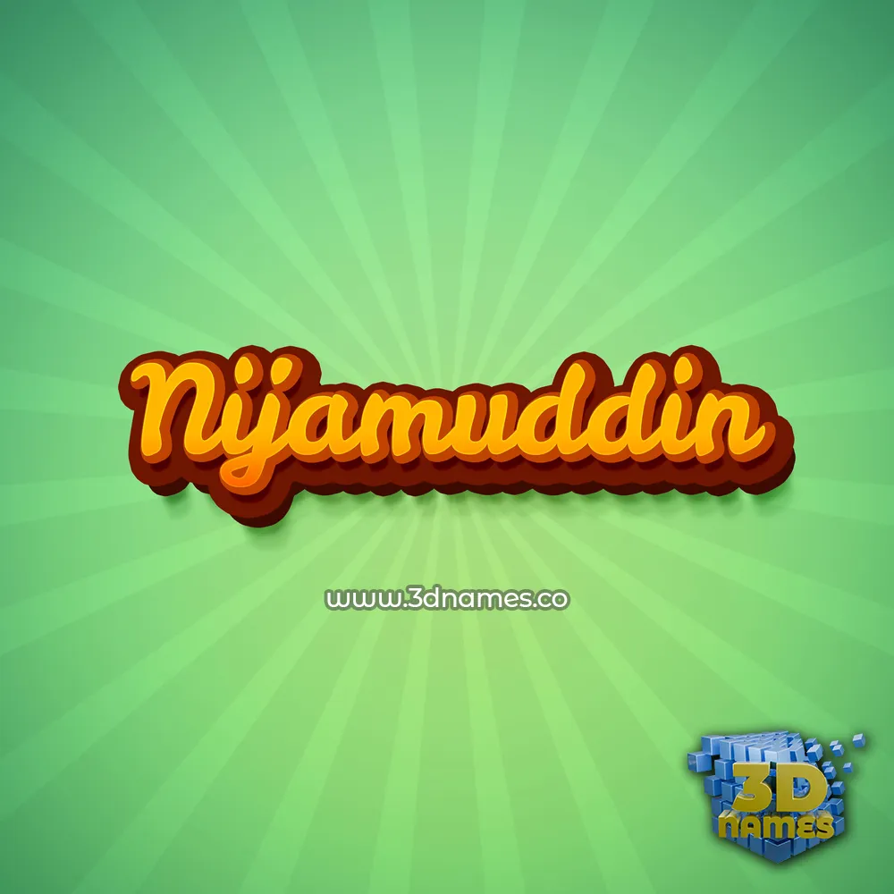 nijamuddin in Green Rays style - 3D name wallpaper
