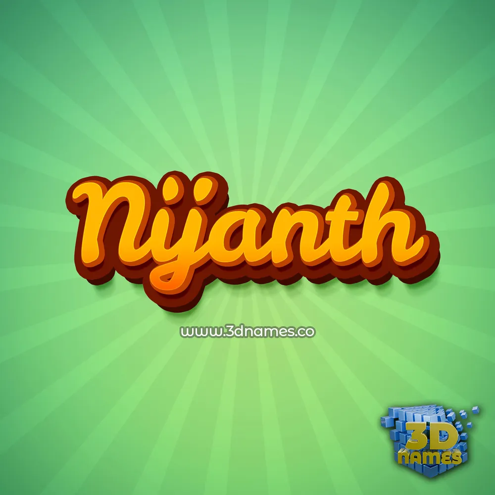 nijanth in Green Rays style - 3D name wallpaper