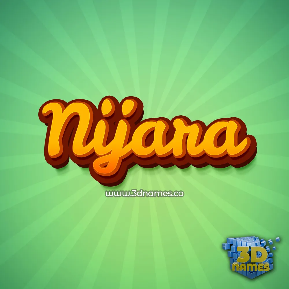 nijara in Green Rays style - 3D name wallpaper