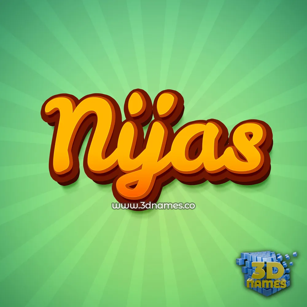 nijas in Green Rays style - 3D name wallpaper