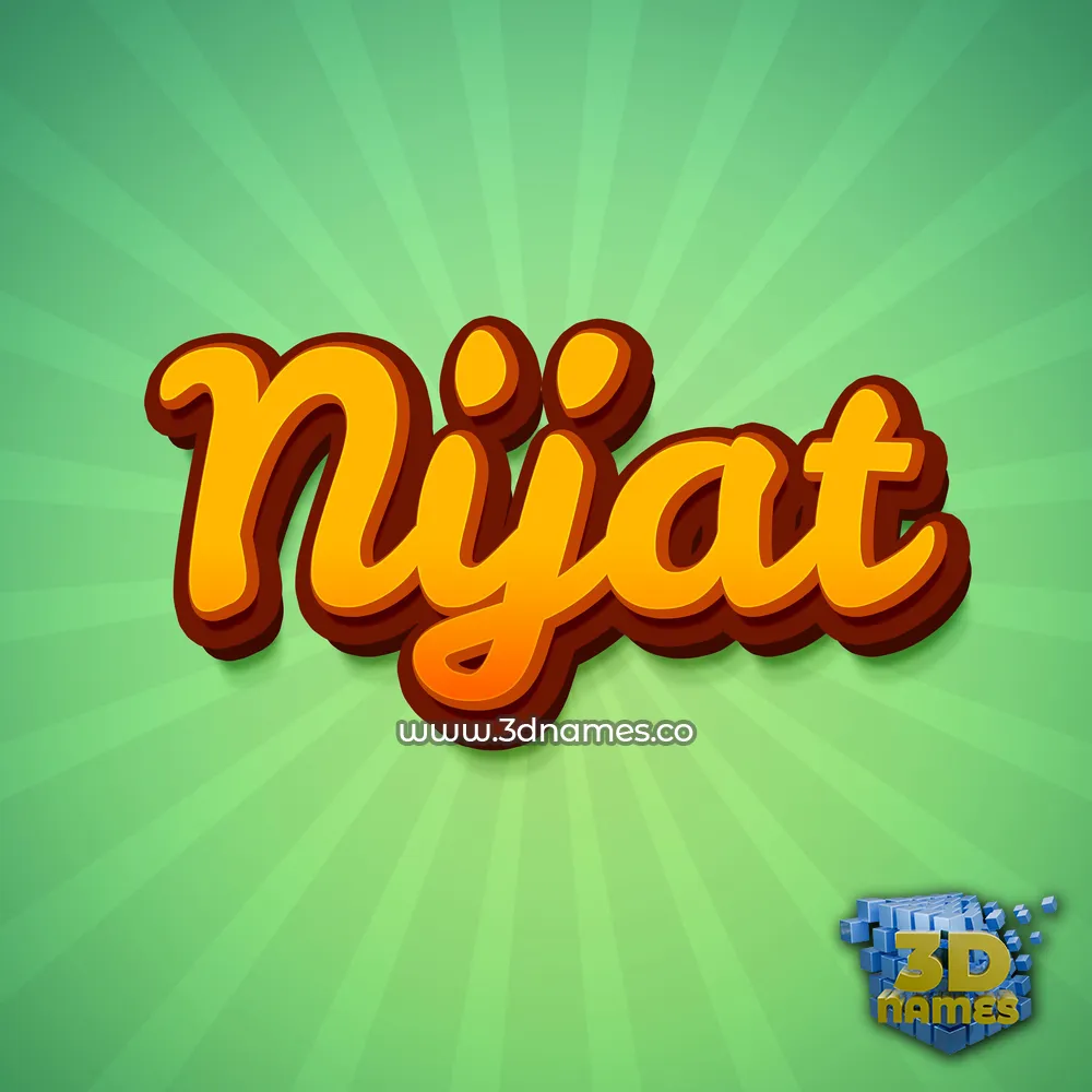 nijat in Green Rays style - 3D name wallpaper