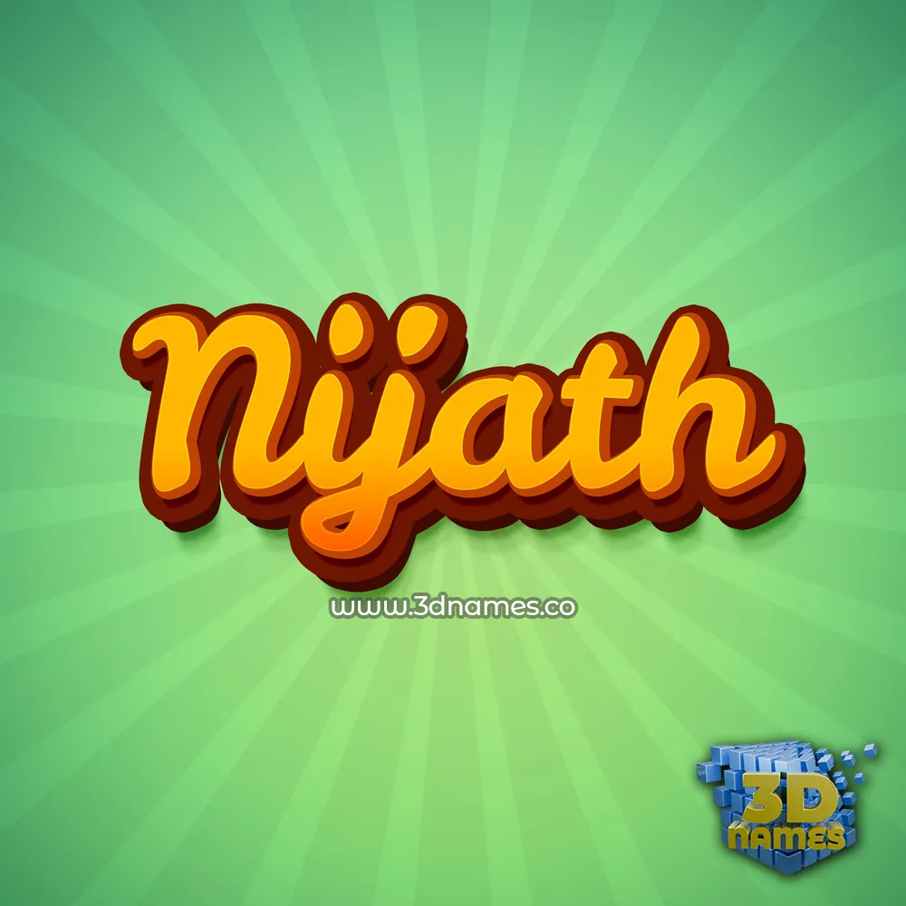 nijath in Green Rays style - 3D name wallpaper