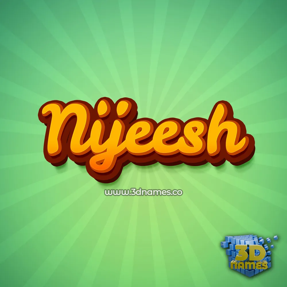 nijeesh in Green Rays style - 3D name wallpaper