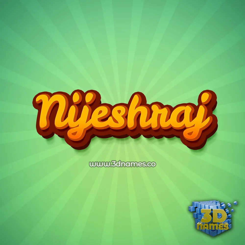 nijeshraj in Green Rays style - 3D name wallpaper