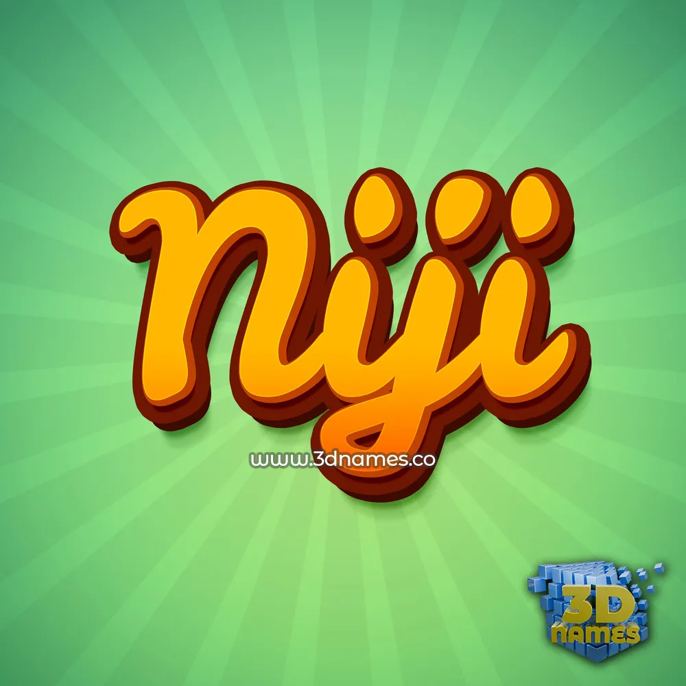 niji in Green Rays style - 3D name wallpaper
