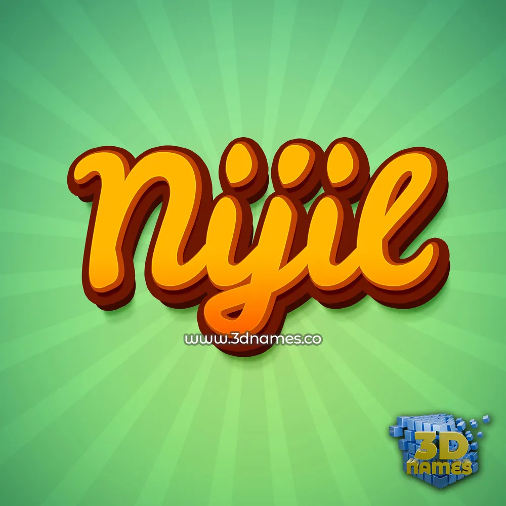 nijil in Green Rays style - 3D name wallpaper