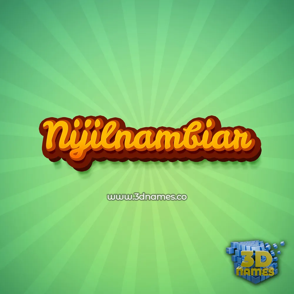 nijilnambiar in Green Rays style - 3D name wallpaper
