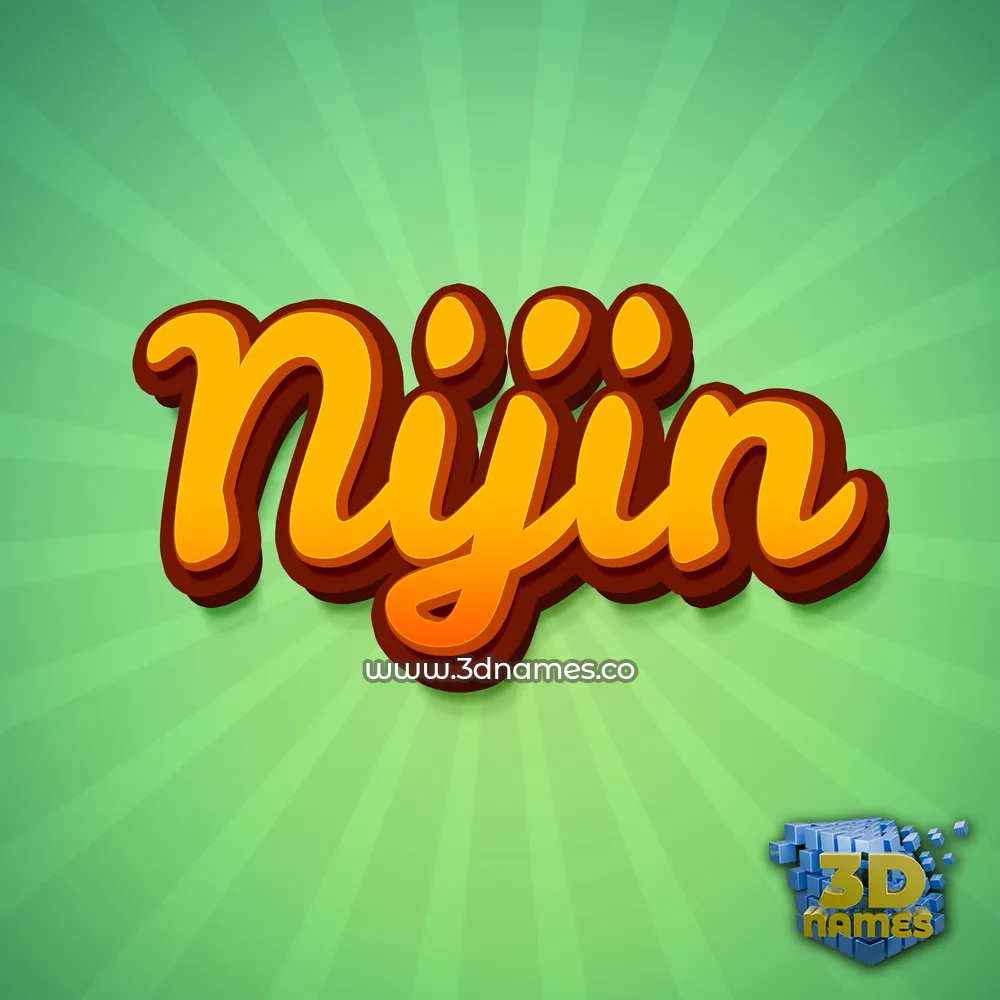 nijin in Green Rays style - 3D name wallpaper