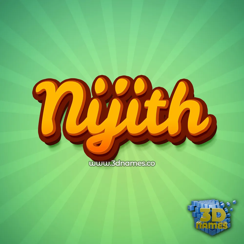 nijith in Green Rays style - 3D name wallpaper
