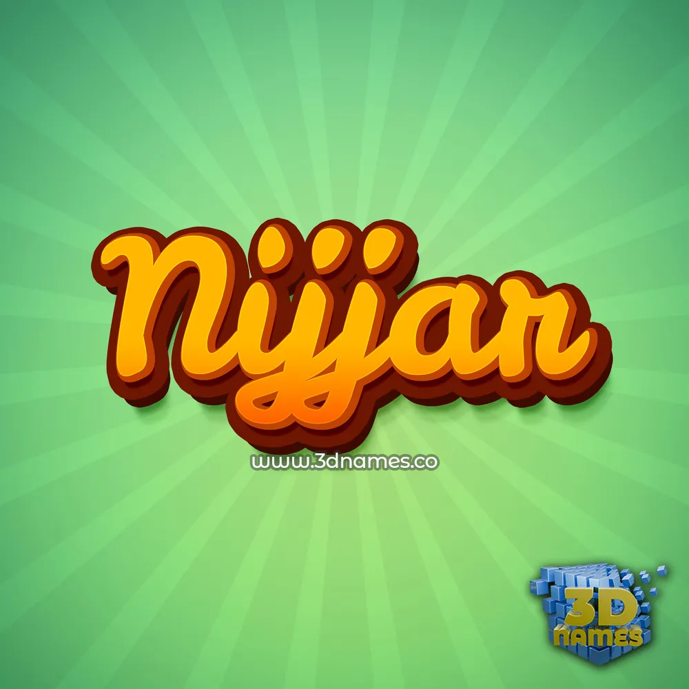 nijjar in Green Rays style - 3D name wallpaper