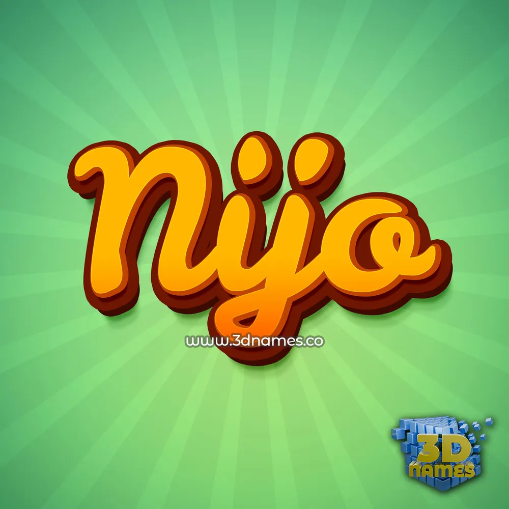 nijo in Green Rays style - 3D name wallpaper