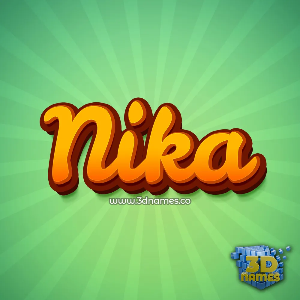 nika in Green Rays style - 3D name wallpaper