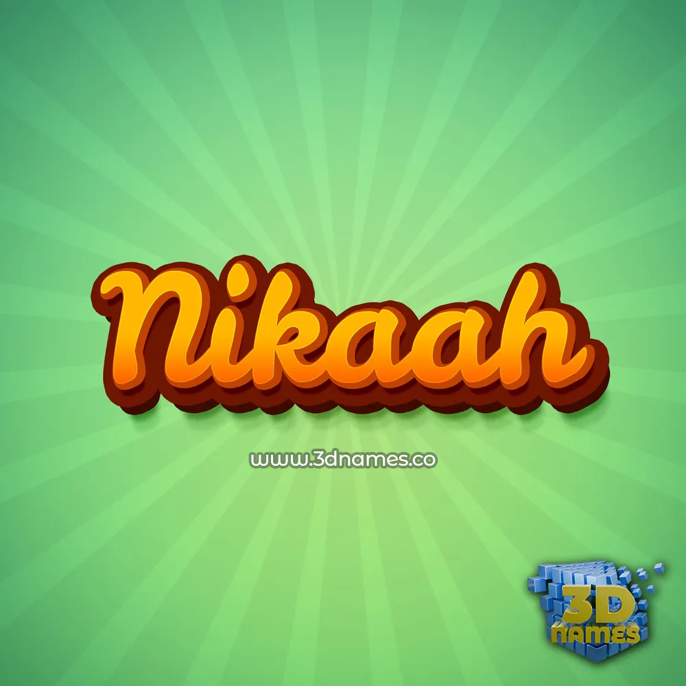 nikaah in Green Rays style - 3D name wallpaper