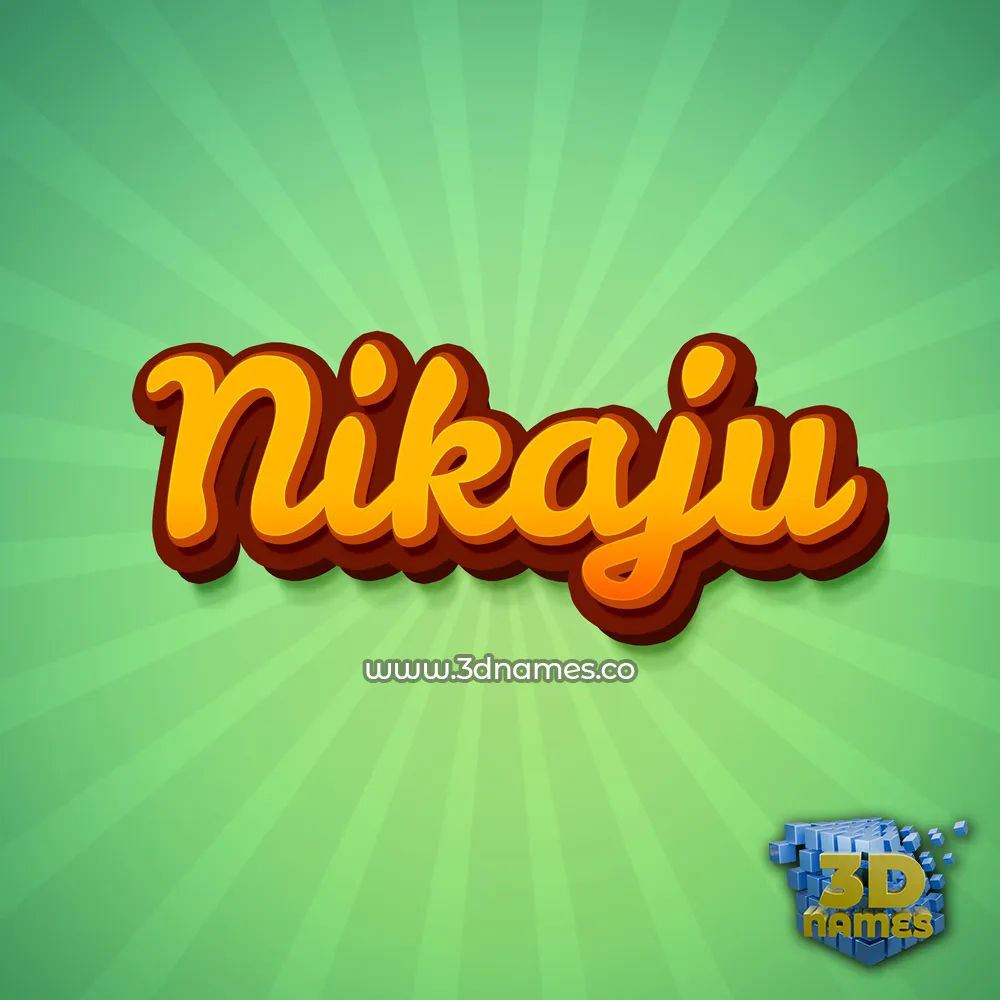 nikaju in Green Rays style - 3D name wallpaper