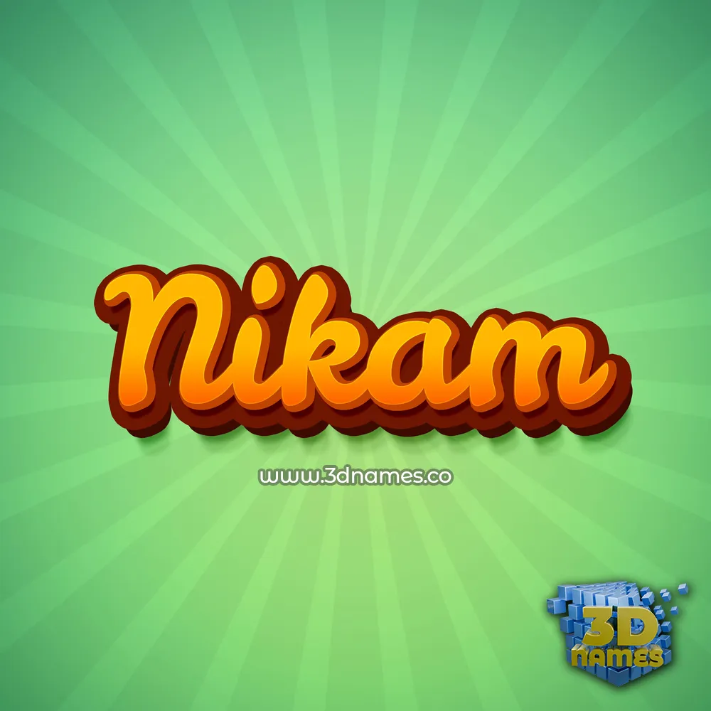 nikam in Green Rays style - 3D name wallpaper