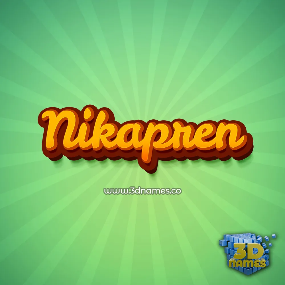 nikapren in Green Rays style - 3D name wallpaper