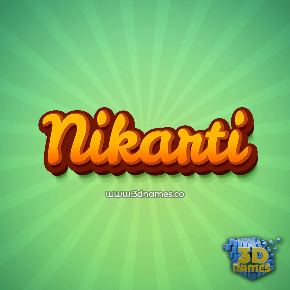 nikarti in Green Rays style - 3D name wallpaper